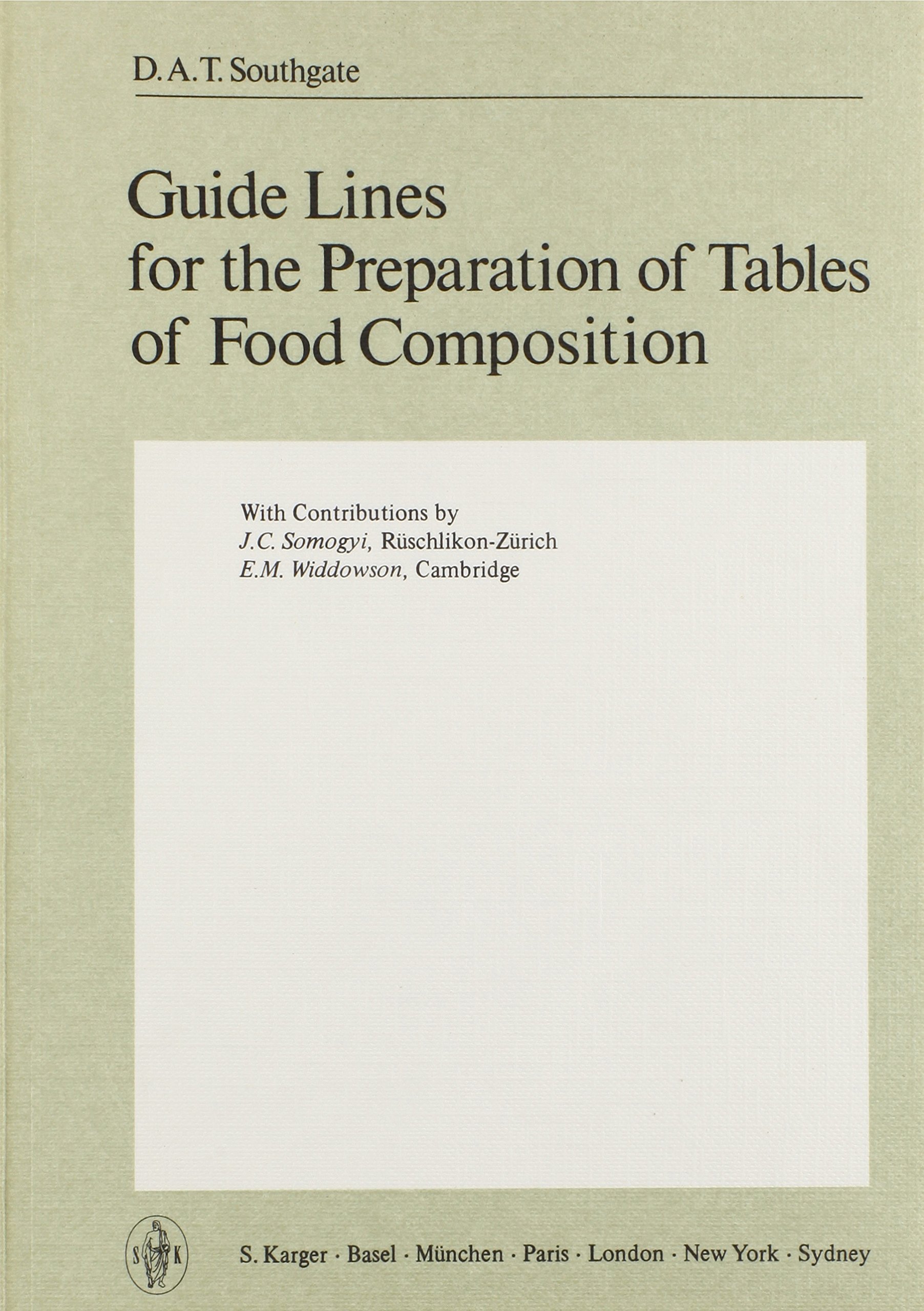 Guide Lines for the Preparation of Tables of Food Composition